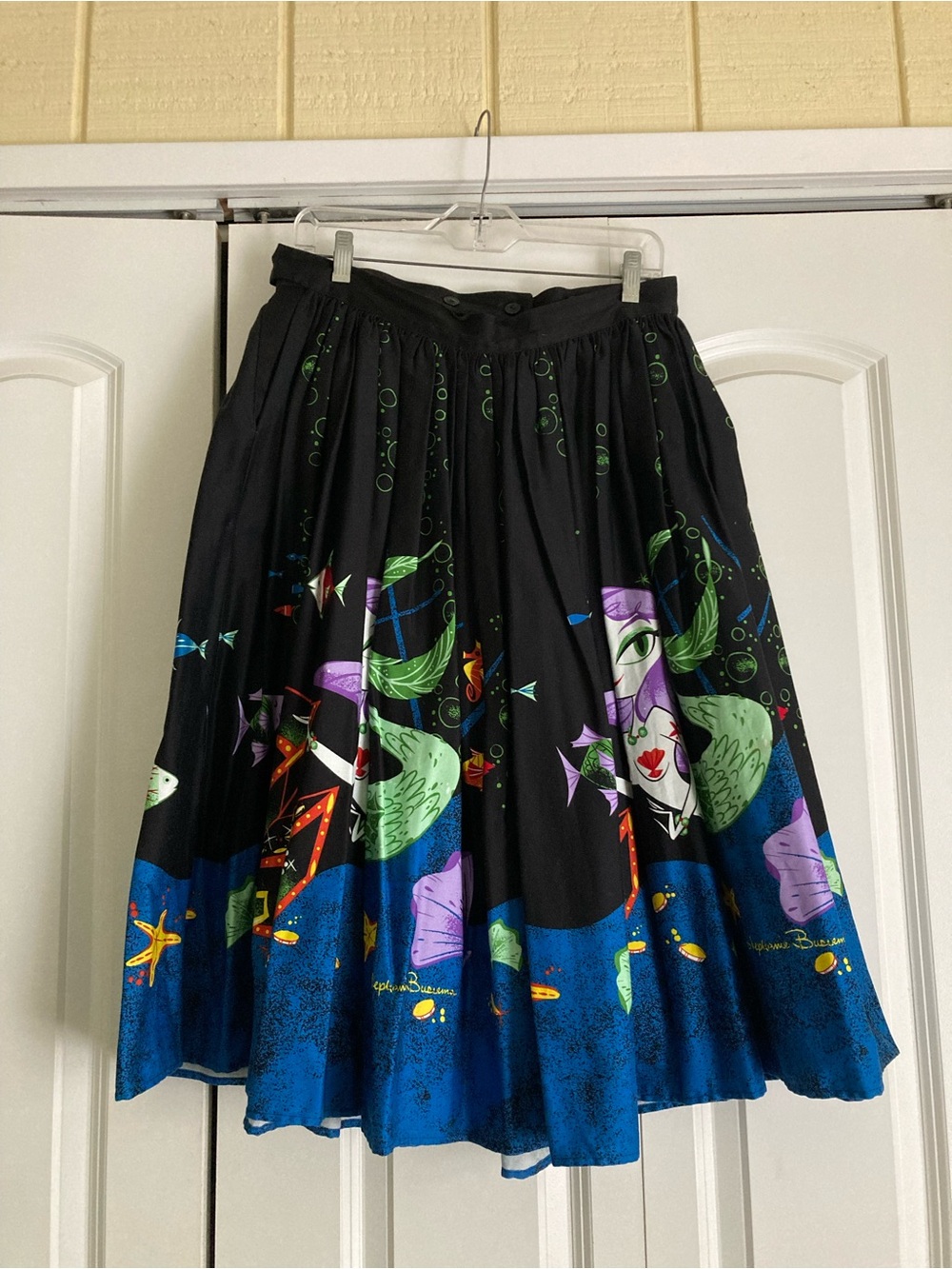 Pinup Girl Clothing x Stephanie Buscema Mermaid Mexican Circle Skirt